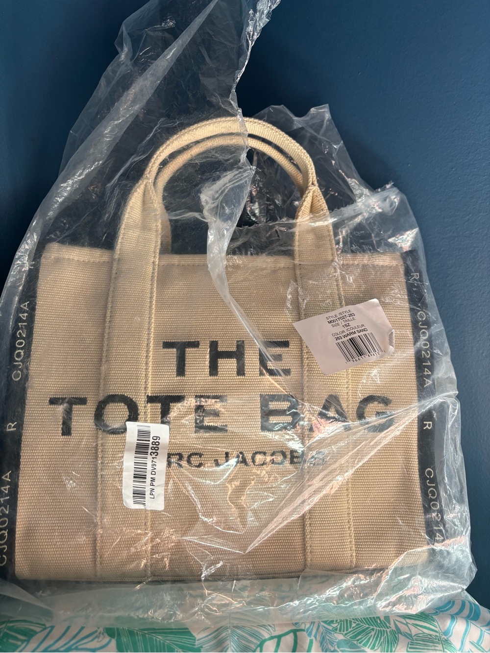 Marc Jacobs Beige Canvas 'The Tote Bag' with Black Logo
